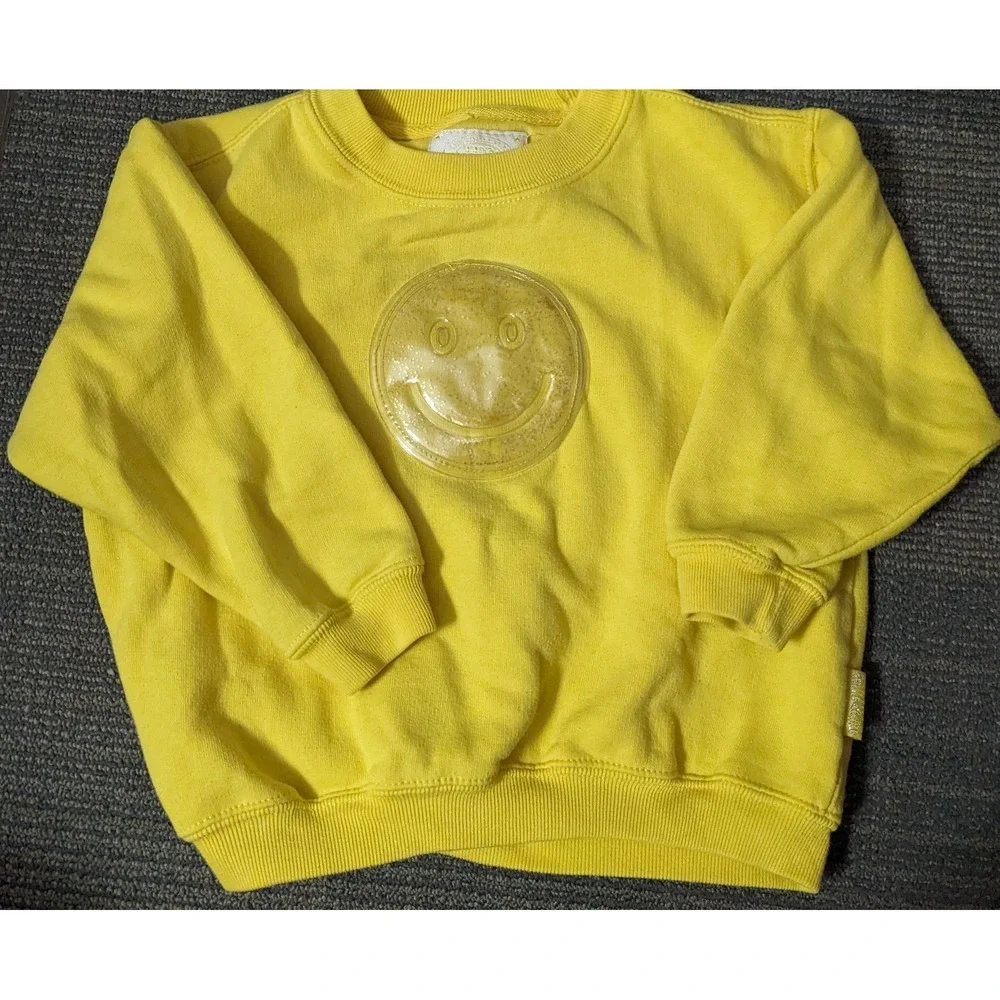 Vintage Children's Place Sweatshirt Yellow Smiley Face 4T‎ Tiny Sweats 1980's
